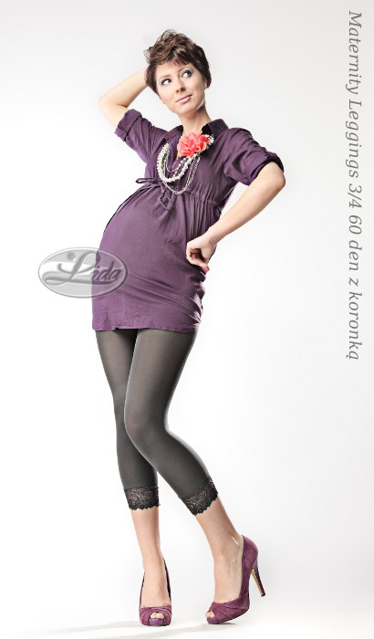Maternity Leggins with lace 3/4